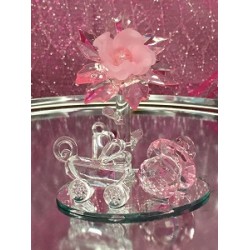 Baby Shower Acrylic Pink Flower Cake Topper Favor Decoration